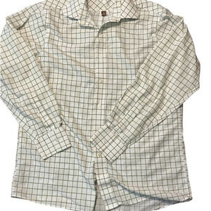 Michael Kors Green and White Plaid Button Down size Large‎